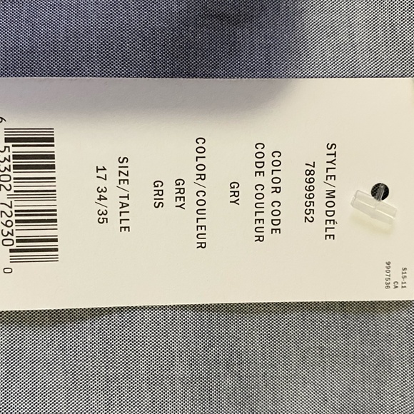 DKNY Mens Light Grey Cotton Lightweight Casual Office Party Slim Fit Shirt-XL - Picture 11 of 14